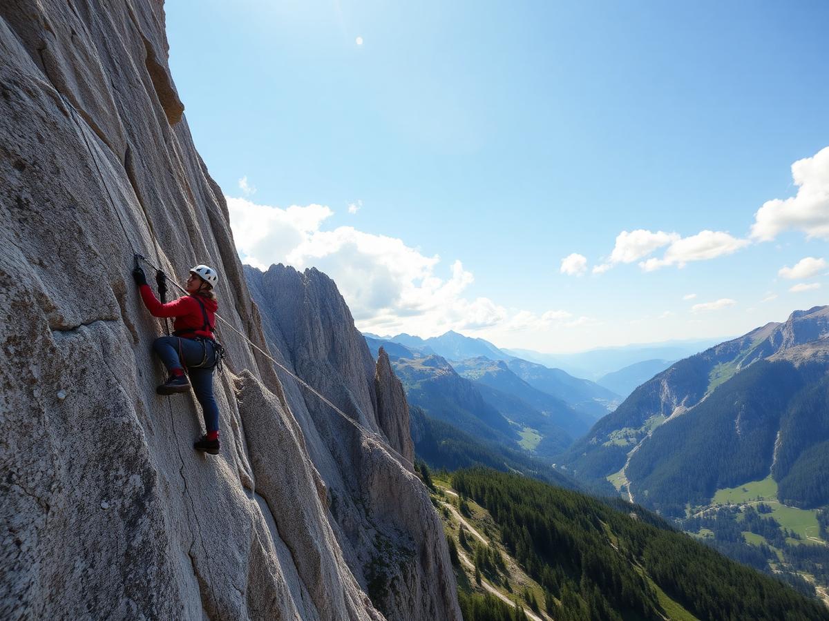 Kletterer am Hindelanger Klettersteig
