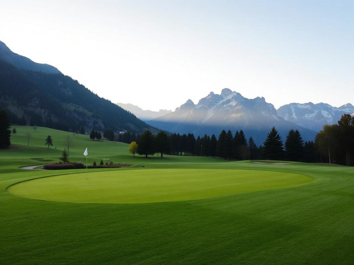 Golfplatz im Sillachtal mit Bergen im Hintergrund